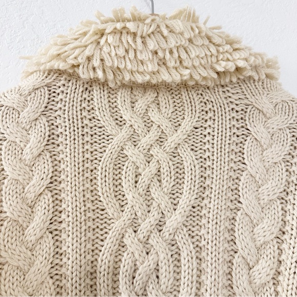 Anthropologie Moth Cozy Cream Cable Knit Sweater - Picture 7 of 15